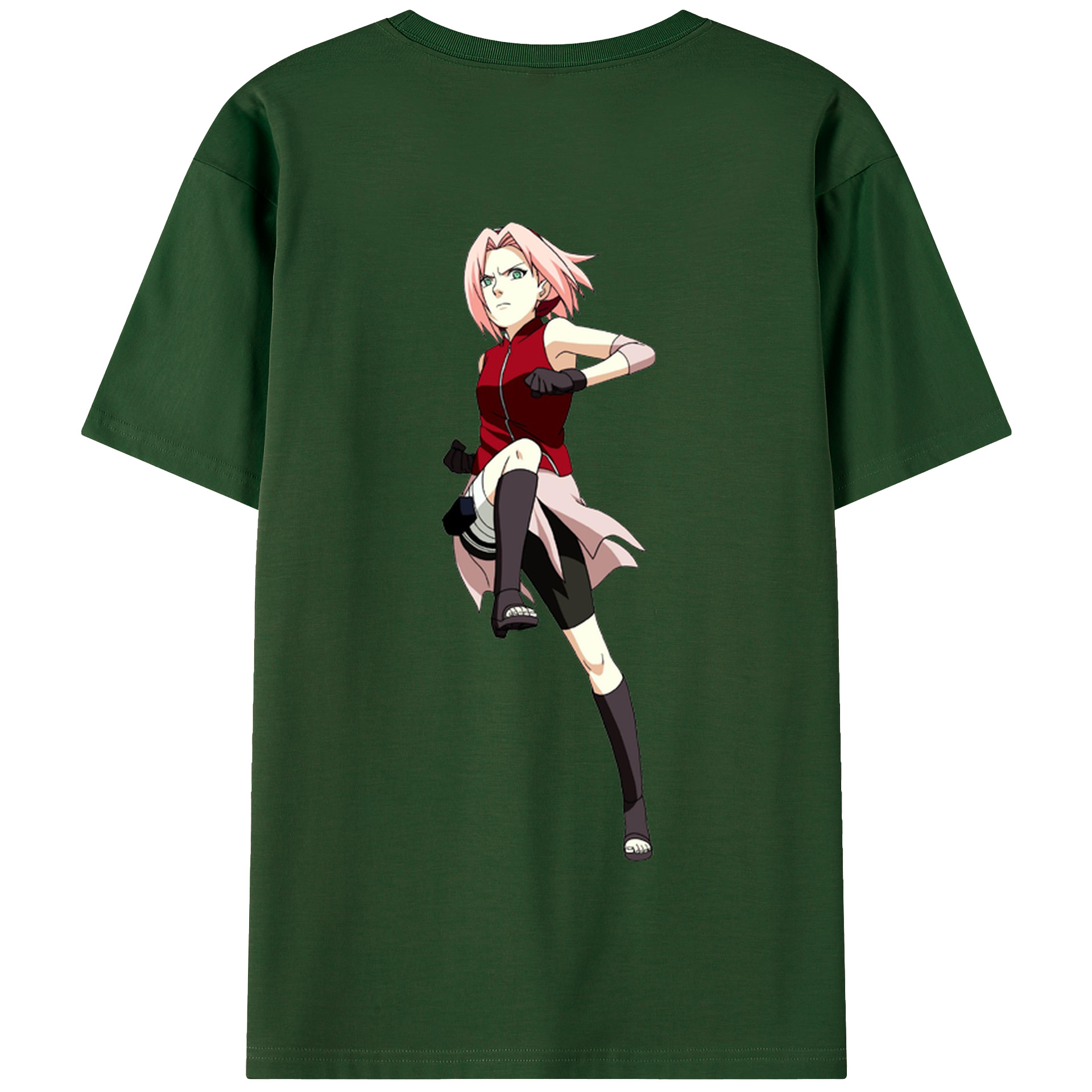 （画像用） NARUTO -ナルト- 春野サクラ Haruno Sakura 綿100％半袖Tシャツ（背面プリント）